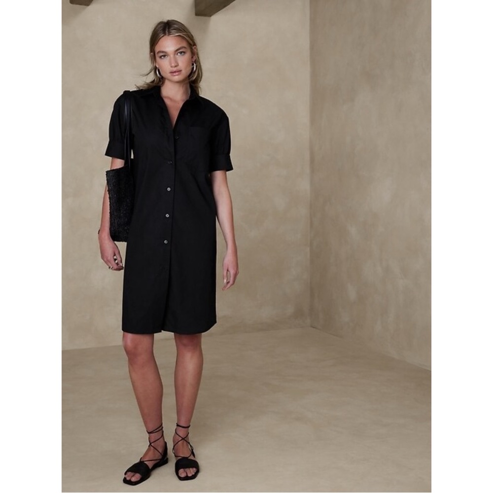 Nwot Banana Republic Poplin Shirtdress Medium Cotton - Picture 3 of 8